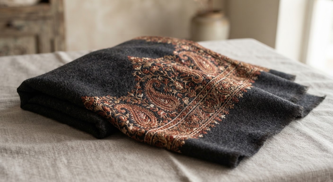 Swat Wool Shawl — Kashida Embroidery