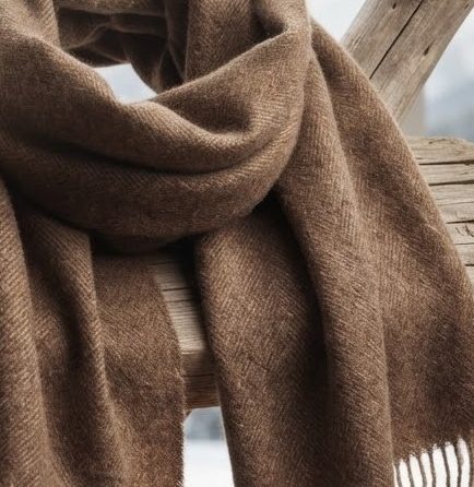Walnut Brown Wool Chadar — detail view